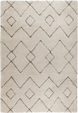 Cream White Rug Aztec Pattern Thick Pile Carpet Modern Geometric Room Area Mat