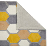 Thick Wool Rug Heavy Carpet Modern Geometric Design Grey Yellow White Rugs for Living Room Bedroom