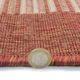 Flat Woven Rug Rust Modern Pattern Sisal Look Mat Hard Wearing Area Hall Carpet