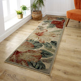 Floral Runner Rug Beige Long Carpet Hallway Mat Modern Distressed Hall Mat