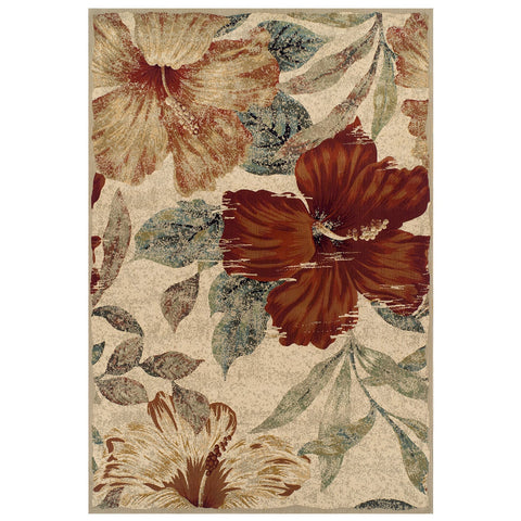 Floral Rug for Living Room Bedroom Modern Carpet Beige Multicoloured Large Small Runner Area Mat
