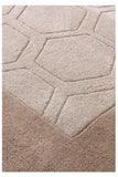 Beige Wool Rug Geometric Contour Cut Pattern Natural HANDWOVEN Carpet Area Mats