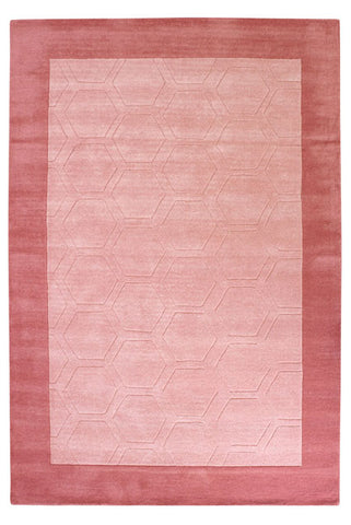 Wool Pink Rugs Bordered Natural HANDWOVEN Carpet Living Room Bedroom Heavy Rug