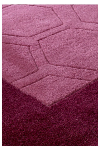 Designer Wool Rug Purple Bordered Pattern Large Soft Heavy Handmade Area Carpets