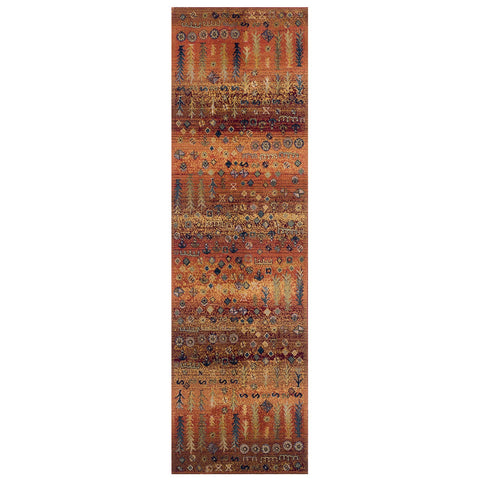 Abstract Runner Rug Colourful Multicoloured Striped Ethnic Nomad Tribal Boho Hallway Runner Long Carpet for Living Room Bedroom 