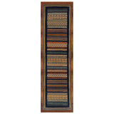 Colourful Runner Multicoloured Striped Ethnic Nomad Tribal Boho Hallway Runner Long Carpet for Living Room Bedroom 