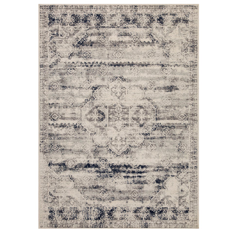 Distressed Rug Grey Blue Cream Colours Oriental Design Living Room Rugs Carpets