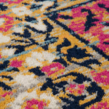 Oriental Multicolored Rug Border Design Small Large Hall Carpet Hard Wearing Mat