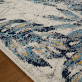 Cream Floral Rug Blue Grey Pattern for Bedroom Living Room Large Small Carpet