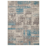 Modern Rug Blue Grey Hard Wearing Carpet Bedroom and Living Room Rugs Large Mat