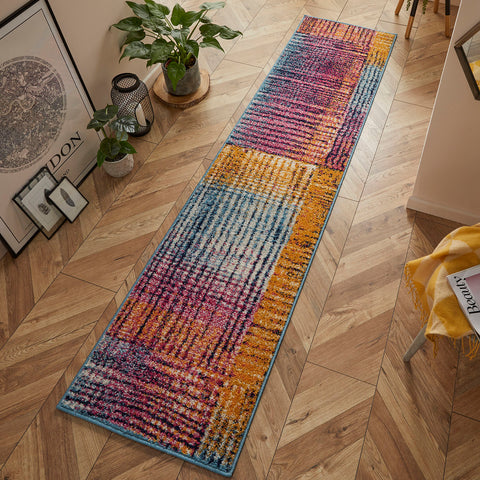 Multicoloured Abstract Runner Rug Large Small Long Carpet Hallway Runner Mat