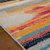 Multi Coloured Rug Large Small Striped Carpet Mat