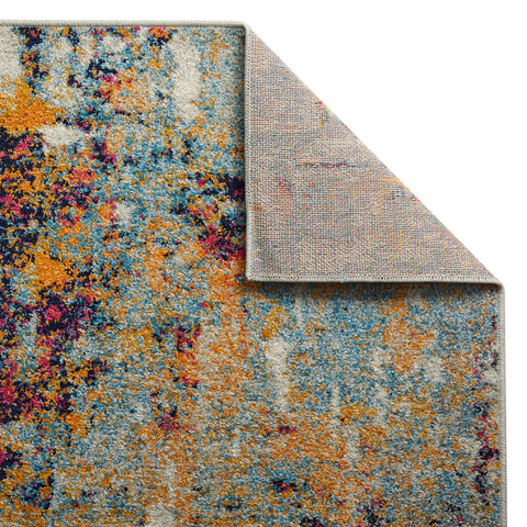 Multicoloured Distressed Rug Large Small Carpet Mat