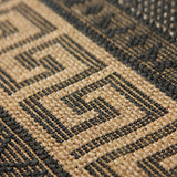 Kitchen Black Beige Rug Flat Weave Non Slip Woven Carpet Modern Greek Key Pattern Bordered Geometric Design Large Hall Hallway Runner Long Polypropylene Mat 60x180 60x230