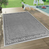 Outdoor Rug Grey Large XL Small Patio Garden Decking Geometric Soft Woven Mat