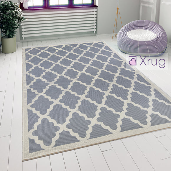 Grey Beige Rug Indoor Outdoor Modern Pattern Mat Flat Weave Floor Hallway Carpet