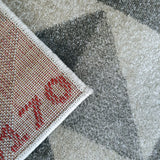 Grey Cream Rug Geometric Pattern Woven Living room & Bedroom Carpet Mat Small Large