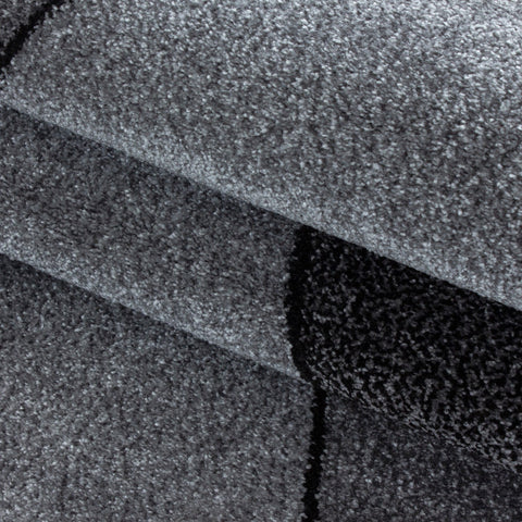 Grey Black Rug Modern Designer Abstract Geometric Patterned Small X Large Room Runner Hallway Carpet Living Room Bedroom Area Lounge Mats Woven Polypropylene Heatset Short Low Pile 120x170 200x290 160x230 80x150
