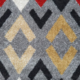 Modern Rugs Grey Red Yellow Mustard Geometric Abstract Patterned Carpet Small Large Area Mat Woven Friese Soft Polypropylene Living Dining Room Bedroom Lounge Runner Hallway 70x140 70x240 120x170 160x220 New