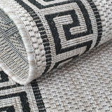 Silver Grey Black Rug Jute Look Flat Weave Hard Wearing Woven Carpet Modern Bordered Pattern Small Large Hall Runner 60x230 80x150 80x250 120x170 160x230