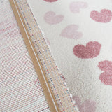 Heart Rugs White Cream Pink Kids Bedroom Carpet Girls Nursery Baby Floor Mat New Childrens Playroom Boys Girls Unisex