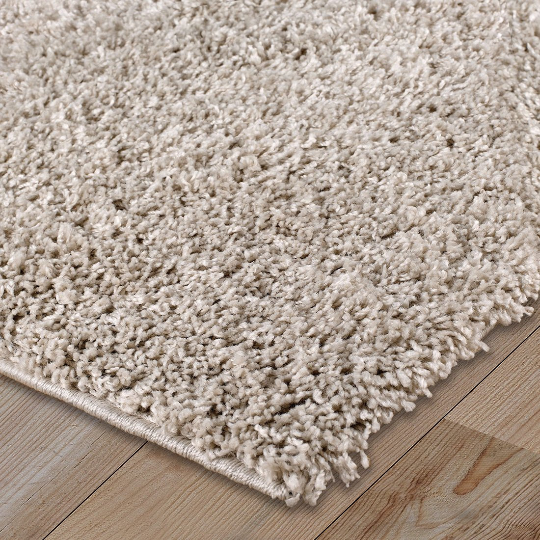 Beige Fluffy Rug Large Small Runner 4cm Long Pile for Bedroom Living R ...