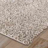 Thick Fluffy Rug Beige for Bedroom Living Room Long Pile Shaggy Rug Runner Carpet Area Mat