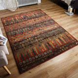 Multicoloured Rug Nomad Abstract Tribal Ethnic Pattern Handwoven Look Extra Large Small Living Room Bedroom Colourful Carpet Runner 
