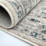 Vintage Distressed  Rug Grey Blue Faded Oriental Design Large Small Bedroom Carpet