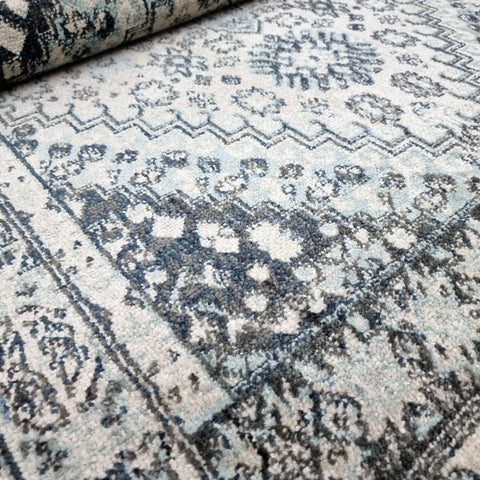 Traditional Oriental Rug Grey Blue Vintage Modern Design Large Small Room Carpet