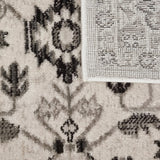Oriental Rug Cream Grey Colours Modern Vintage Border Pattern Living Room Mats