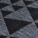 Kitchen Black Grey Rug Flat Weave Non Slip Heavy Duty Hard Wearing Woven Sisal Look Carpet Modern Geometric Pattern Small Large Hall Runner Polypropylene Mat 60x110 60x180 60x230 80x150 120x160 160x225