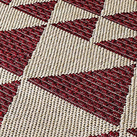 Kitchen Red Beige Rug Flat Weave Non Slip Heavy Duty Hard Wearing Woven Sisal Look Carpet Modern Geometric Pattern Small Large Hall Runner Polypropylene Mat 60x110 60x180 60x230 80x150 120x160 160x225