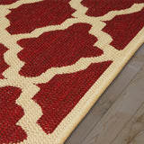 Living Room Red Cream Rug Flat Weave Anti Slip Sisal Look Woven Carpet Modern Moroccan Trellis Pattern Small Large Hall Runner Polypropylene Mat 60x110 60x180 60x230 80x150 120x160 160x225