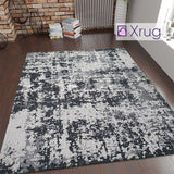Modern Grey Black Rug Distressed Abstract Pattern Living Room Bedroom Carpet Mat Large Small Woven Washable Rugs New