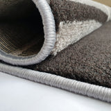 Modern Abstract Rug Low Pile Dark Brown Grey Floor Carpet for Bedroom Lounge Mat