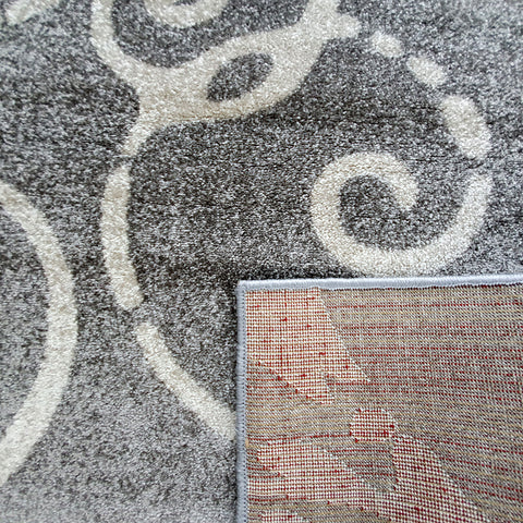 Modern Floral Rug Short Pile Grey Pattern Mat Small Large Living Room Carpet New