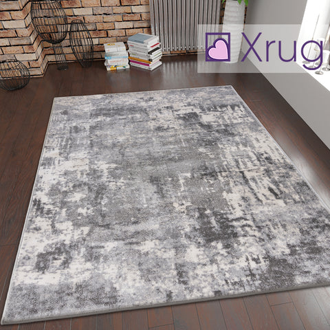 Grey White Cream Rug Oil Painting Abstract Mat Small Large Bedroom Carpet Contemporary Modern Patterned Carpet Living Room Bedroom Area Lounge Mats Woven Polypropylene Heatset Short Low Pile 120x170 160x230 80x150