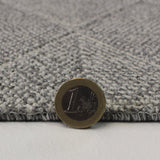 Modern Grey Rug Check Pattern Flat Weave Floor Carpet Hallway Non Slip Room Mat