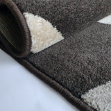 Modern Rug Abstract Pattern Dark Brown Grey Green Carpet Small Large Bedroom Mat