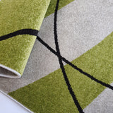 Сream and Green Rug Abstract Woven Living Room Bedroom Rug Carpet Mat Large Small