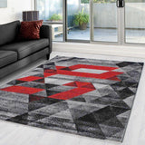 Grey Red Rugs Modern Living Room Bedroom Mats Carpets 80x150cm 120x170cm 160x230cm 200x290cm