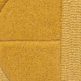 Yellow Rug Mustarde Ochre Geometric Plain Circle Pattern Carpet Modern Wool Rug Bedroom Area Mat Small Extra Large Hall Mat Living Room Lounge Woven Short Pile Contemporary Floor New 120x170 160x230 200x290