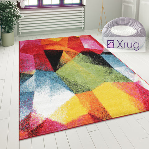 Multi Colour Rug Modern Abstract Pattern Carpet Small Large Bedroom Lounge Mats