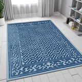 Navy Blue Rug Cheap Extra Large Small Living Room Bedroom Carpet Geometric Trellis Greek Key
