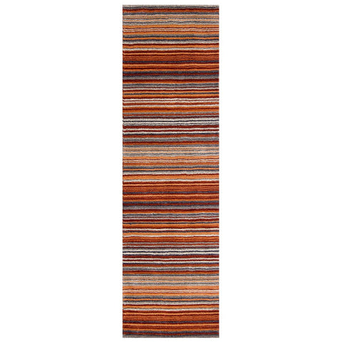 Orange Runner Rug Wool Handmade Indian Rug Carpet Mat Hallway Long Rugs Mats Striped New