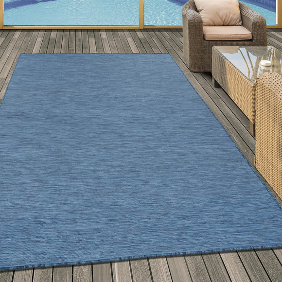 Outdoor Rug Modern Blue Hard Wearing Area Carpets Small Large Indoor Garden Mat