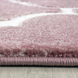 Pink Oriental Rug Modern Contour Cut Patterned Carpet Small Large Room Floor Mat