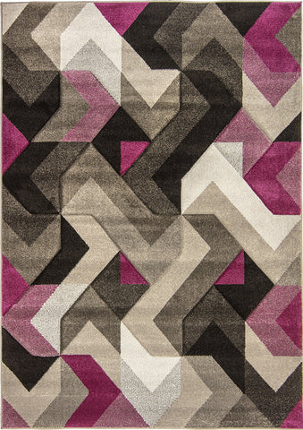 Purple and Grey Rug Abstract Hand Carved Pattern Carpet Small X Large Room Mat