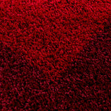 Red Rug Modern Border Design Fluffy Shaggy Floor Mat High Pile Room Hall Carpets